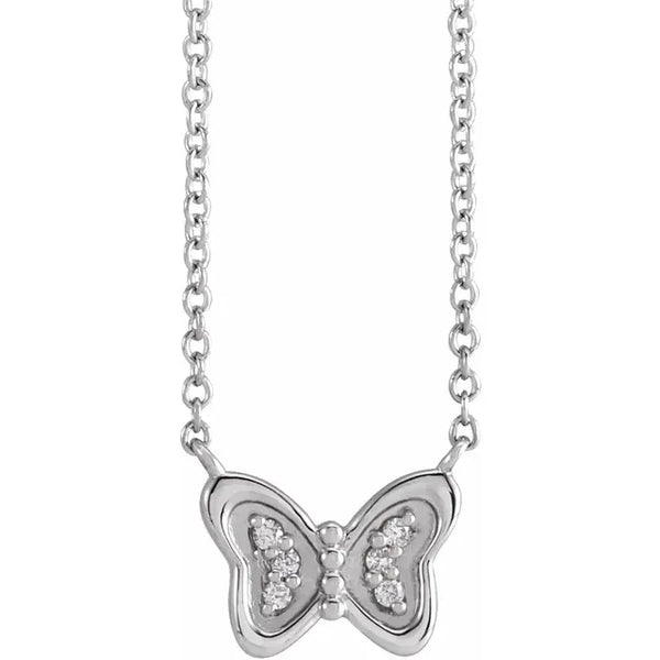 Natural Diamond Butterfly Necklace