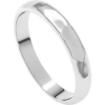 Classic 3mm Standard Fit Light Half Round Band - Rock Finish