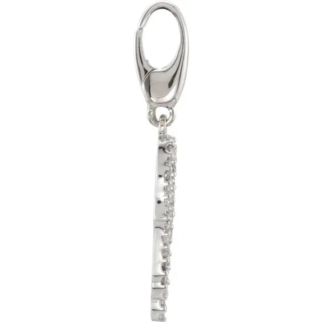 L'Aile de l'Ange, 14K White Gold Diamond Angel Wing Charm