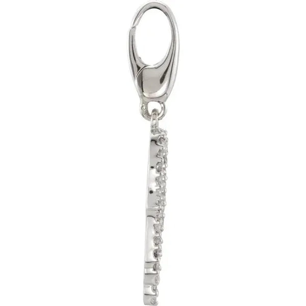 L'Aile de l'Ange, 14K White Gold Diamond Angel Wing Charm