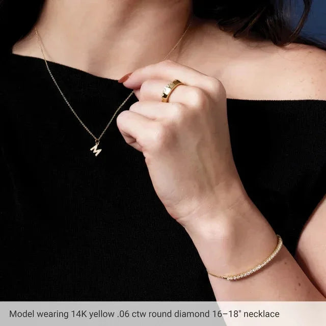 Reflet de la Côte d'Azur, Gold Diamond Letter Necklace