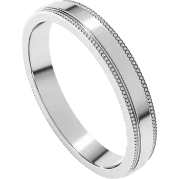 Classic 3mm Flat Band with Stepped Edge Milgrain