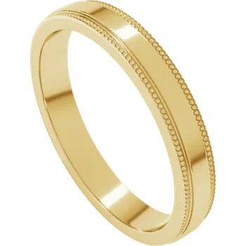 Classic 3mm Flat Band with Stepped Edge Milgrain