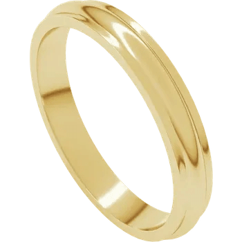 Classic 3mm Half Round Band with Stepped Edge