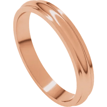 Classic 3mm Half Round Band with Stepped Edge