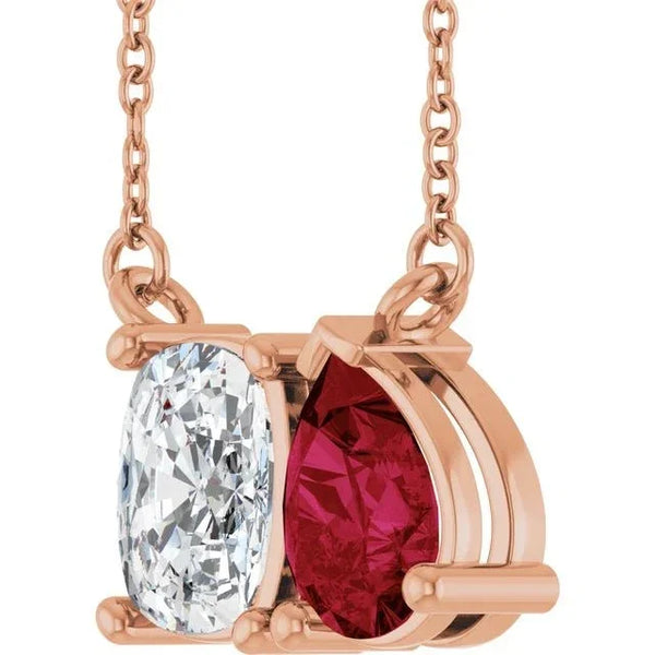 Baiser de Versailles, Diamond & Pear Ruby Necklace