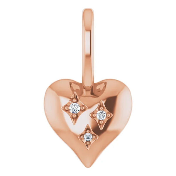 Natural Diamond Heart Charm Pendant