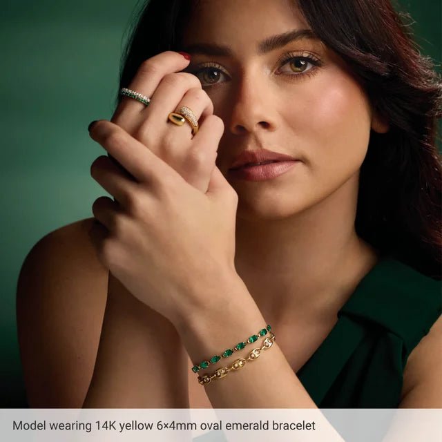 Oval Cut Ruby or Emerald Bracelet