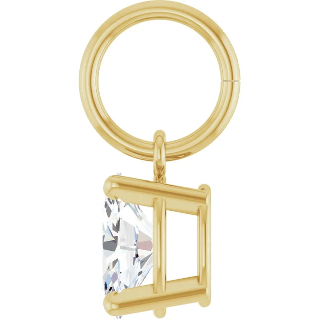 Natural Diamond Oval Charm Pendant